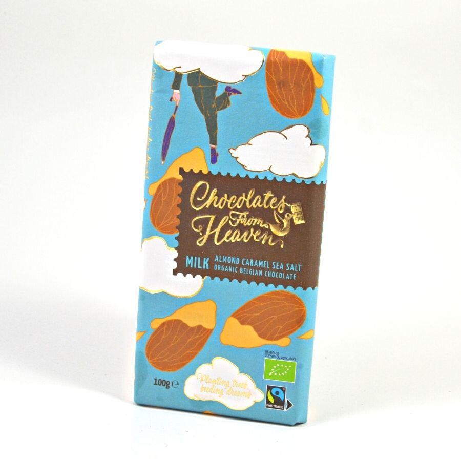 Melkchocolade met amandel, karamel en zeezout - Chocolates from Heaven (V50.10.20.10)